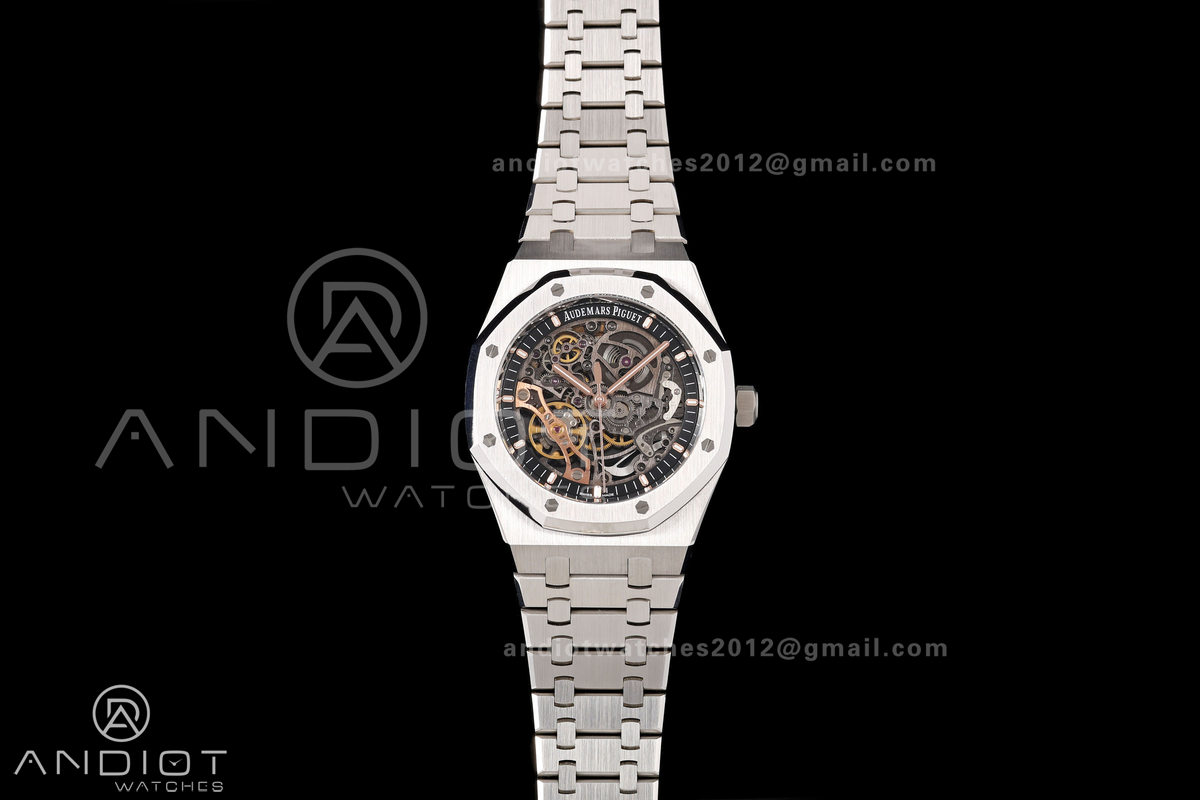 Royal Oak 41mm Openworked 15407 SS OCTA 1:1 Best Edition on SS Bracelet SA3132 V3 (Free Sprung)